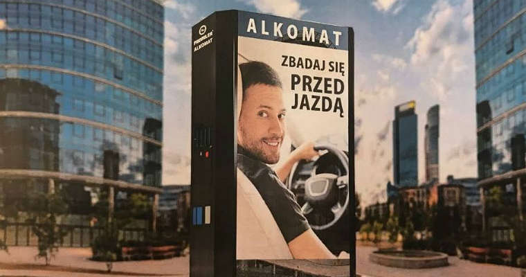 Wizualizacja publicznych alkotestów, które mają pojawić się na ulicach Warszawy. Fot. Materiały Urzędu Miasta St. Warszawy