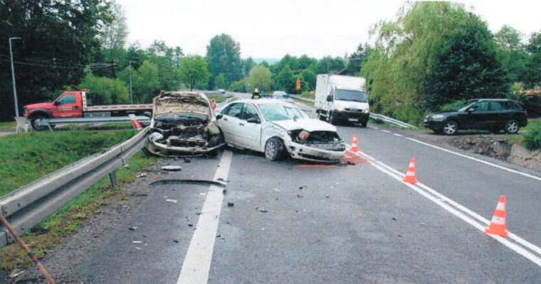 Wypadek, w którym wziął udział Henryk Koszałka wydarzył się na zakręcie w miejscowości Wyżne. Fot. arch. opinii biegłych