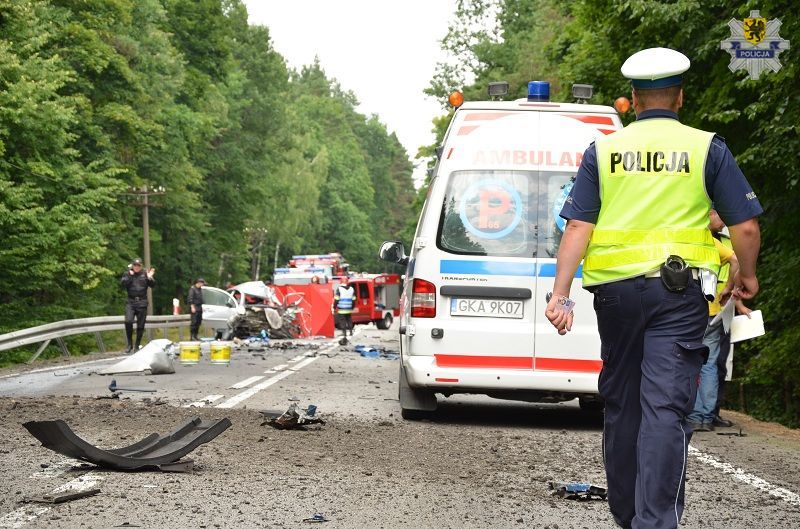 Wypadek śmiertelny w Babim Dole. Fot. Policja