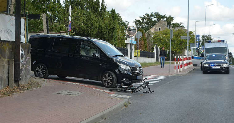 Potrącenie rowerzysty na ul. Sulechowskiej w Zielonej Górze. Fot. Policja