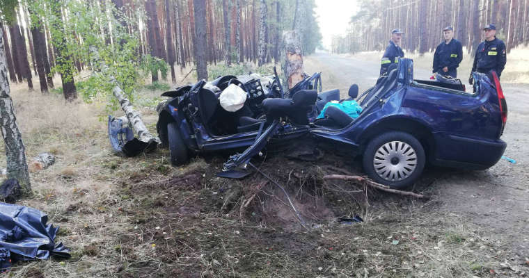 Wypadek koło Bytnicy. Na miejscu druhowie z OSP Bobrowice. Fot. Facebook/OSP Bobrowice