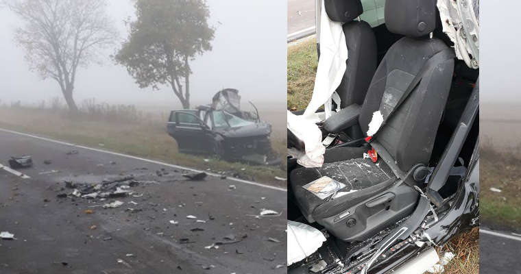 Wypadek na Podkarpaciu. Pas kierowcy napięty po wypadku wskazuje, że zapięty był za plecami prowadzącego pojazd