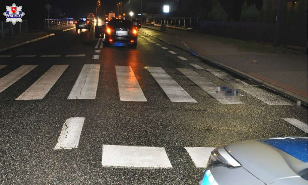 Kierowca śmiertelnie potrącił 67-latka na przejściu dla pieszych w Łukowie. Fot. Policja