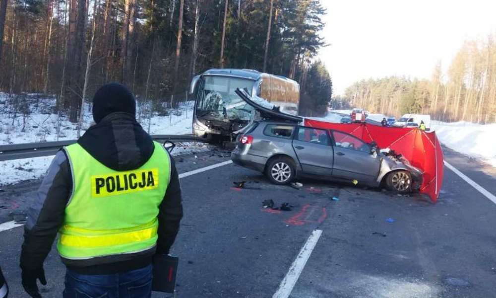 Wypadek drogowy w miejscowości Kabikiejmy Fot. Policja