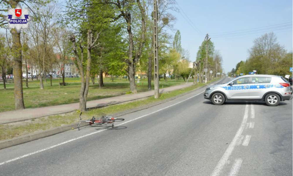 Potrącenie rowerzystki w Rejowcu Fabrycznym. Fot. Policja