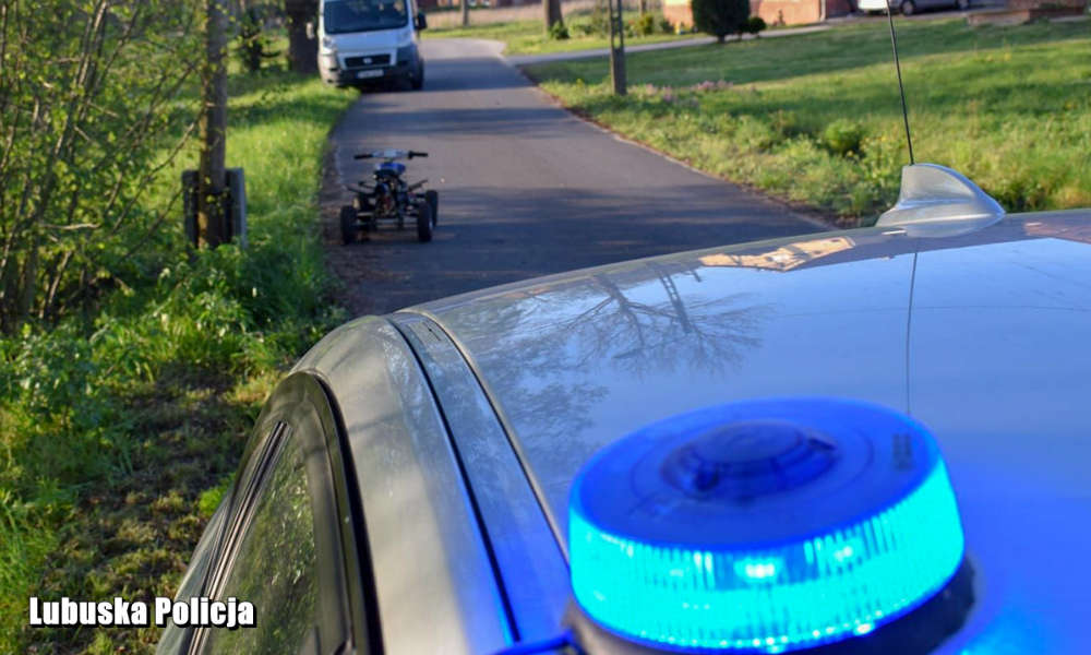 Wypadek quadem w gminie Nowe Miasteczko. Fot. Policja
