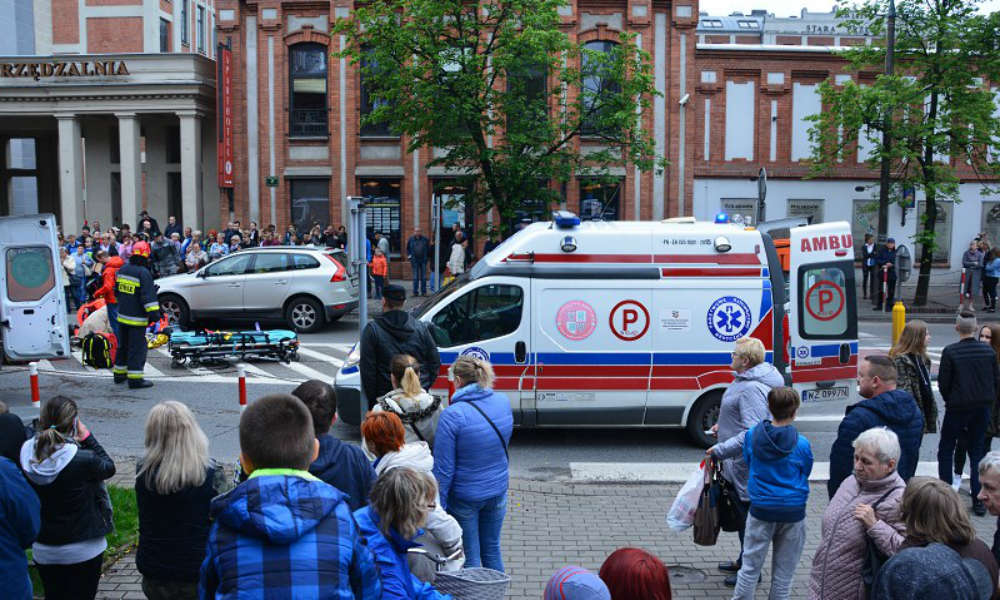 Potrącenie pieszych na przejściu w Żyrardowie. Fot. Policja