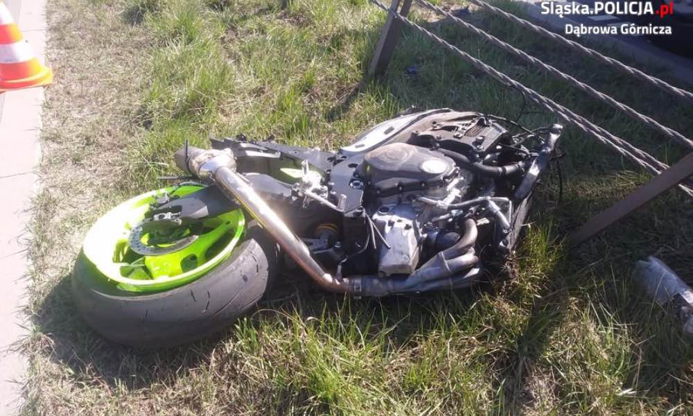 Wypadek motocyklisty na drodze krakowej nr 94 Fot. Policja