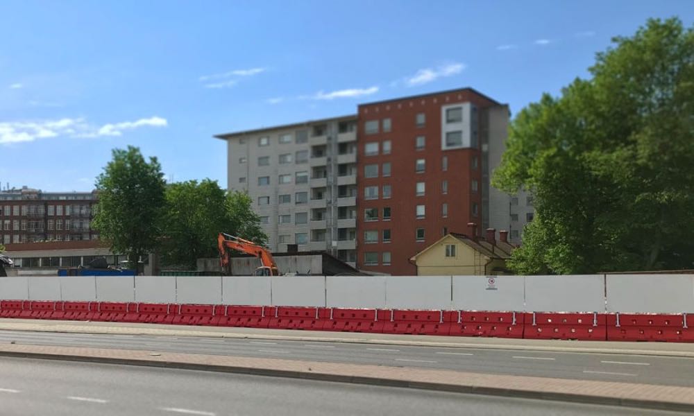 Polskie bariery betonowe Sofibox firmy Fiedor-Bis w mieście Oulu w zachodniej Finlandii Fot. mat prasowe
