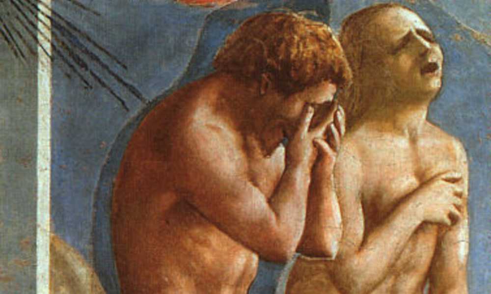 Fragment obrazu "Wygnanie z raju" Masaccio