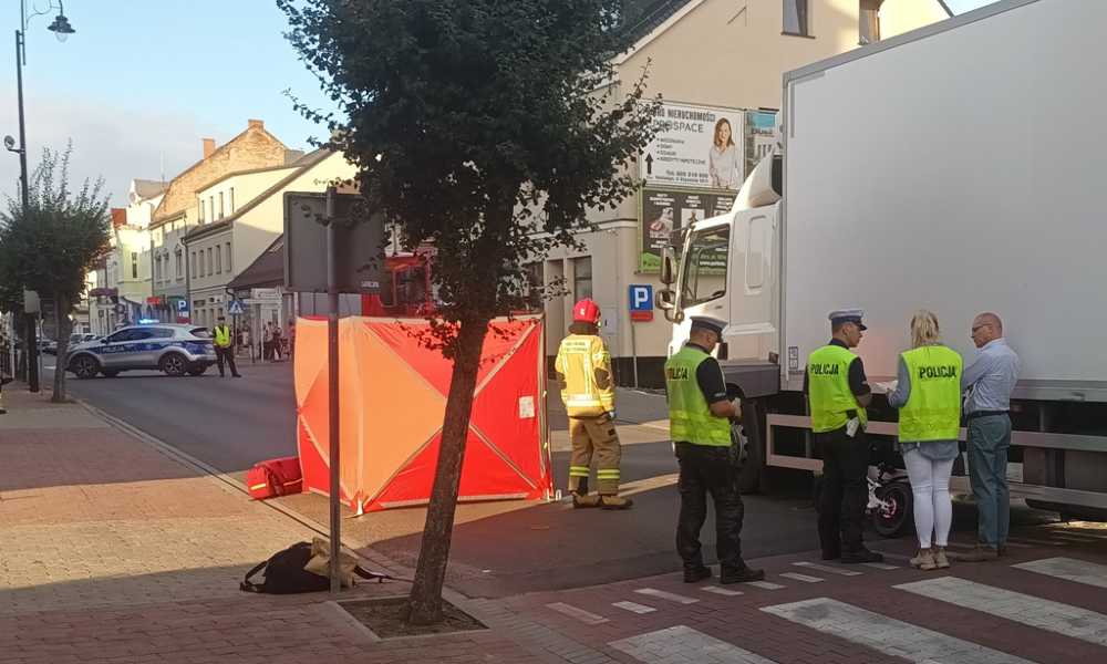 Śmiertelny wypadek na przejściu dla pieszych w Wolsztynie Fot. Policja