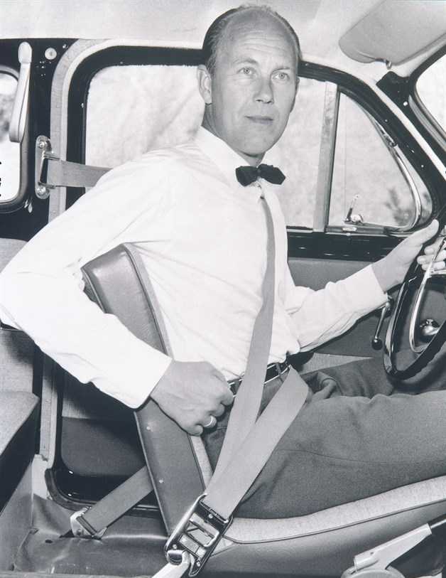 Nils Bohlin, inżynier, który opracował dla Volvo trzypunktowe pasy bezpieczeństwa Źródło: Volvo