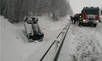 Dachowanie na autostradzie A4. Fot. Facebook/OSP Balice