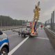Wypadek na drodze S3 z robotnikami prowadzącymi prace. Fot. OSP Skwierzyna