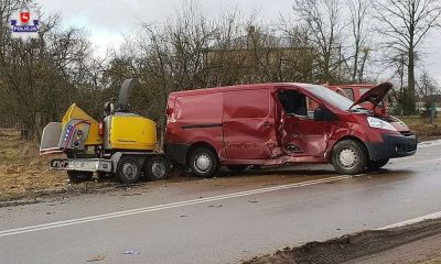 Śmiertelne potrącenie pracownika drogowego w miejscowości Marylin (Lubelskie). Fot. Policja