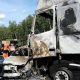 W karambolu na autostradzie A6 zginęło 6 osób. Samochody spłonęły Fot. ITD