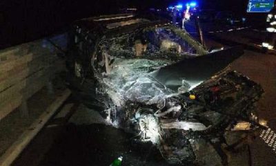 Pijany kierowca doprowadził do wypadku jadąc pod prąd autostradą A4. Fot. Policja