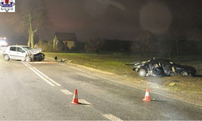 Kierowca zatrzymany po wypadku w Łukowie twierdził, że nie kierował żadnym samochodem Fot. Policja