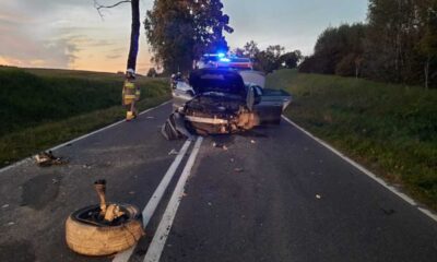 Śmiertelny wypadek na trasie Barczewo - Jeziorany. Fot. Policja