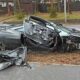 Kierowca rozbił McLarena wartego miliony złotych na słupie na ulicy Kraszewskiego w Otwocku Fot. facebook/PSP Otwock Jabłonna