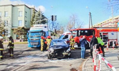 Kierowca ciężarówki nie rejestrował jazdy tachografem. Więc po kolizji nie ze swojej winy stracił prawo jazdy Fot. Policja