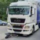 54-letni Jaworznianin zginął, bo wymusił pierwszeństwo na kierowcy ciężarówki Fot. polcja