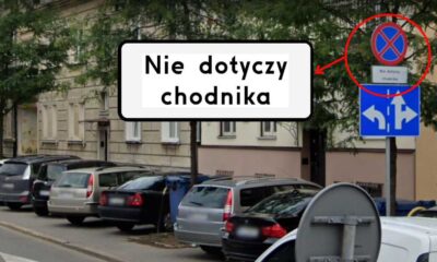 Znak, który pozwala parkować na "chodniku" na ulicy Kazimierzowskiej w Warszawie Źródło: Google Maps