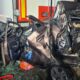 Osobowa skoda zmiażdżona w wypadku w Głogówku Fot. Policja