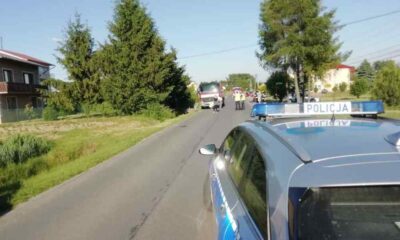 Miejsce wypadku w miejscowości Kozodrza. To tu zginęła 10-latka na rowerze Fot. Policja