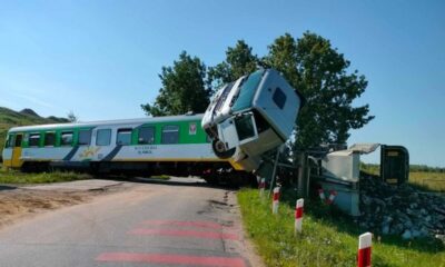 Wypadek na przejeździe w Dalanówku Źródło: OSP Siedlin
