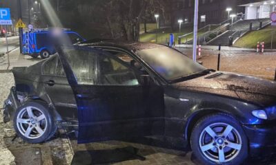 Samochód BMW, którego kierowca doprowadził do śmiertelnego wypadku w Olsztynie Fot. Policja